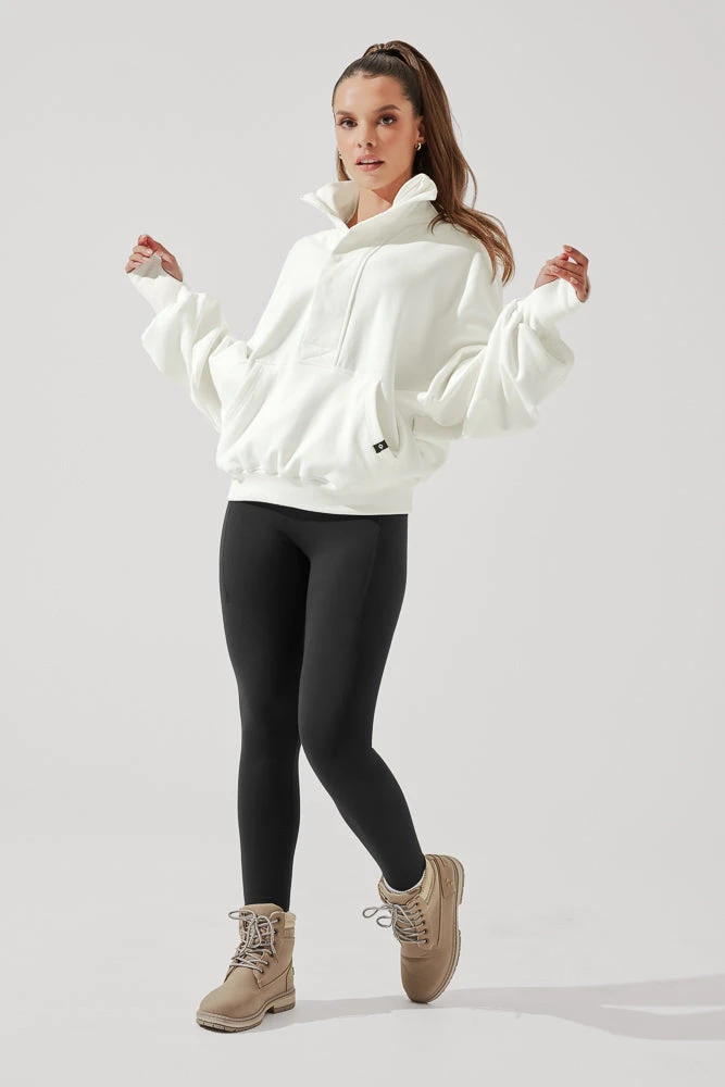 Ooey Gooey Half Zip Sweater - Almond Milk - Image 4