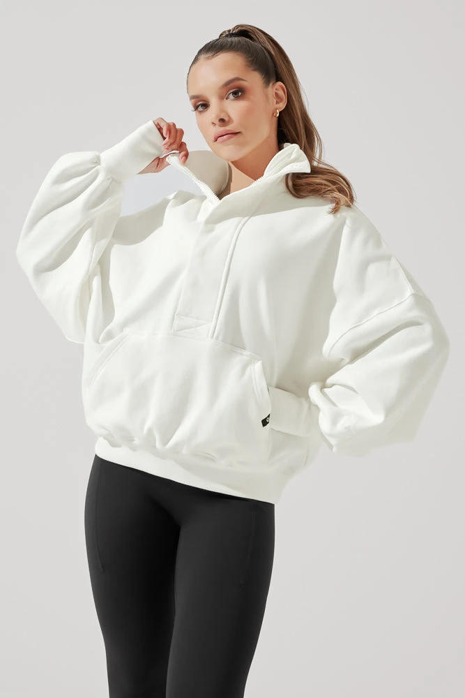 Ooey Gooey Half Zip Sweater - Almond Milk - Image 8