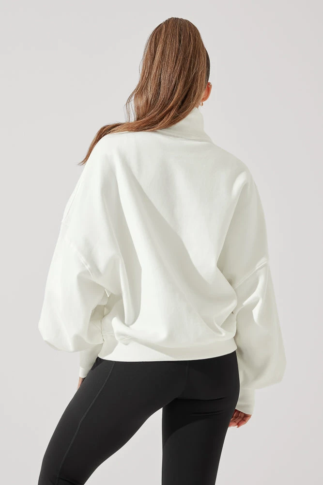 Ooey Gooey Half Zip Sweater - Almond Milk - Image 7