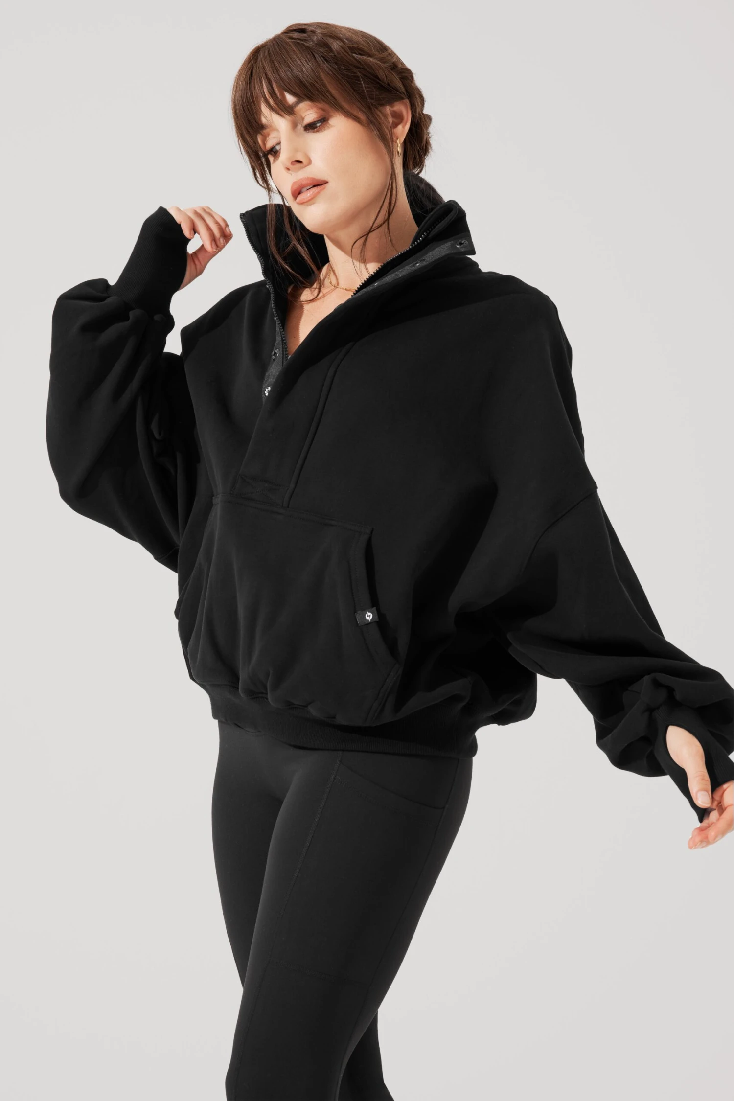 Ooey Gooey Half Zip Sweater - Black - Image 4