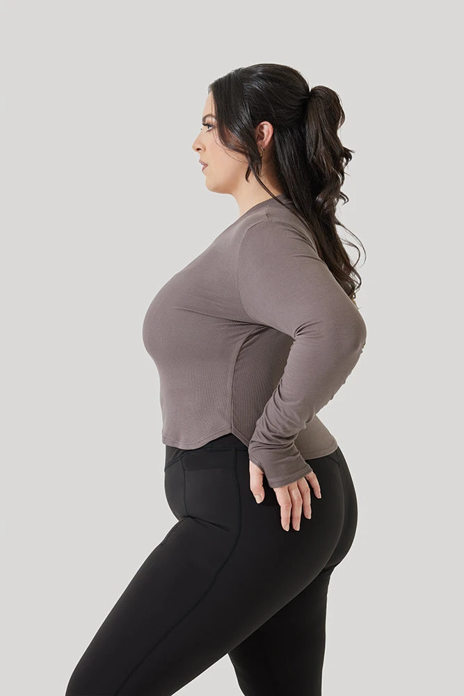 Refine Long Sleeve Top - Woodland Taupe - Image 4