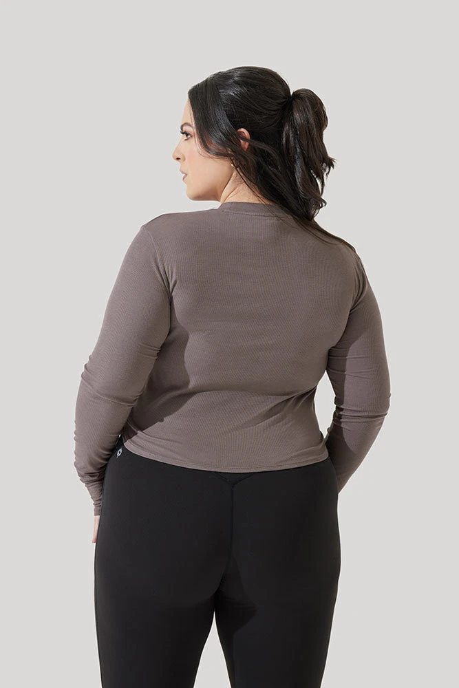 Refine Long Sleeve Top - Woodland Taupe - Image 5