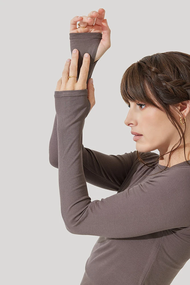 Refine Long Sleeve Top - Woodland Taupe - Image 7