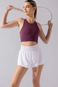 Sweat Sesh Crop Top - Plum