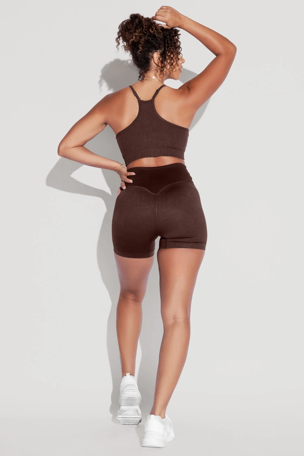 Crisscross HourglassĀ® Seamless Midi Shorts - French Roast - Image 8