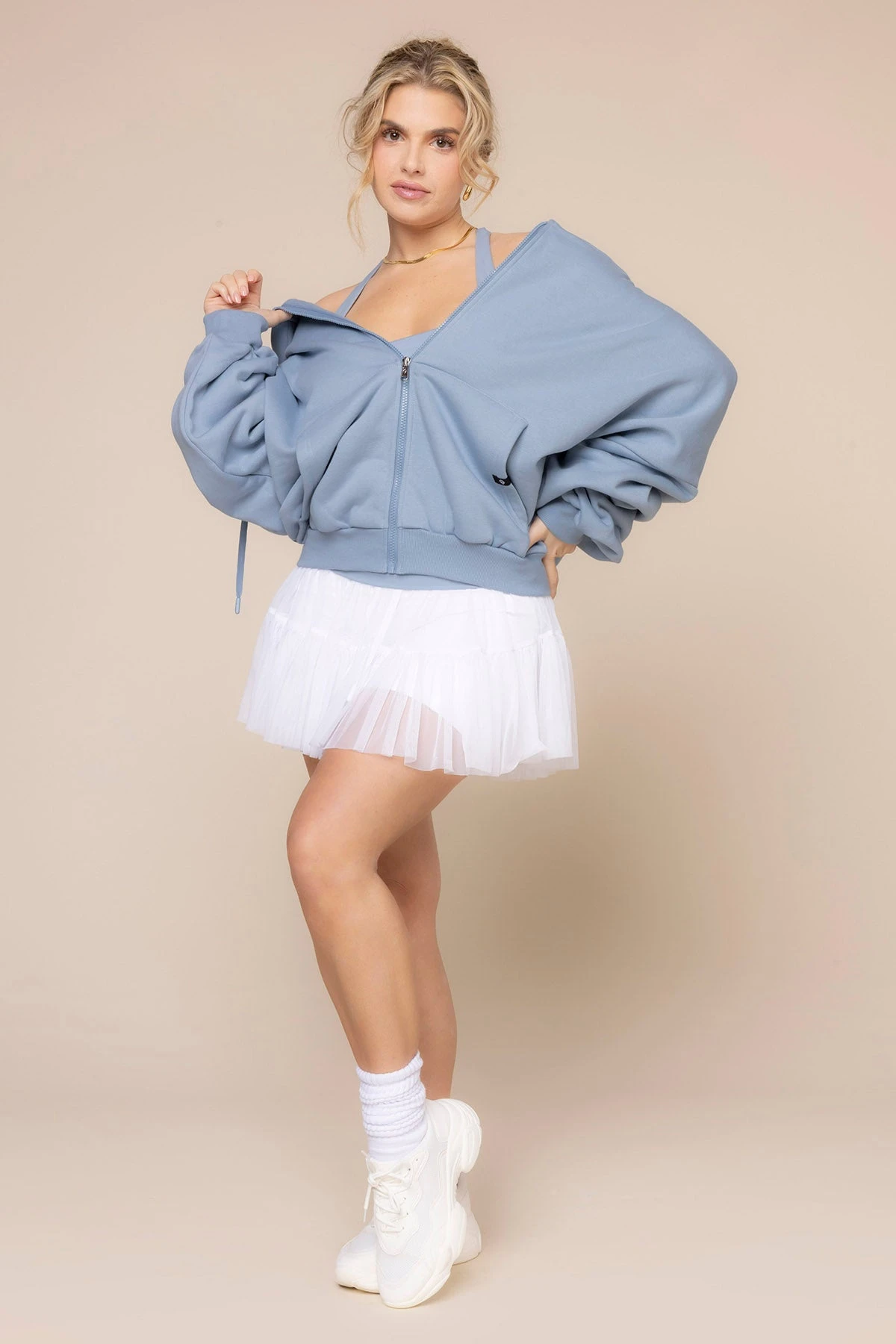 Zip Cloud Hoodie - Blue Storm - Image 4