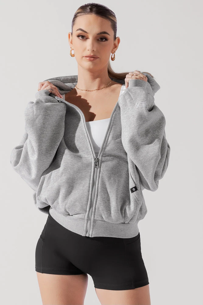 Zip Cloud Hoodie - Heather Grey - Image 9