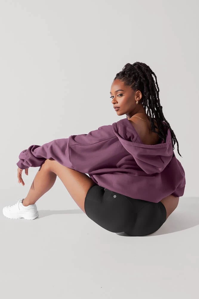 Zip Cloud Hoodie - Deep Plum - Image 4