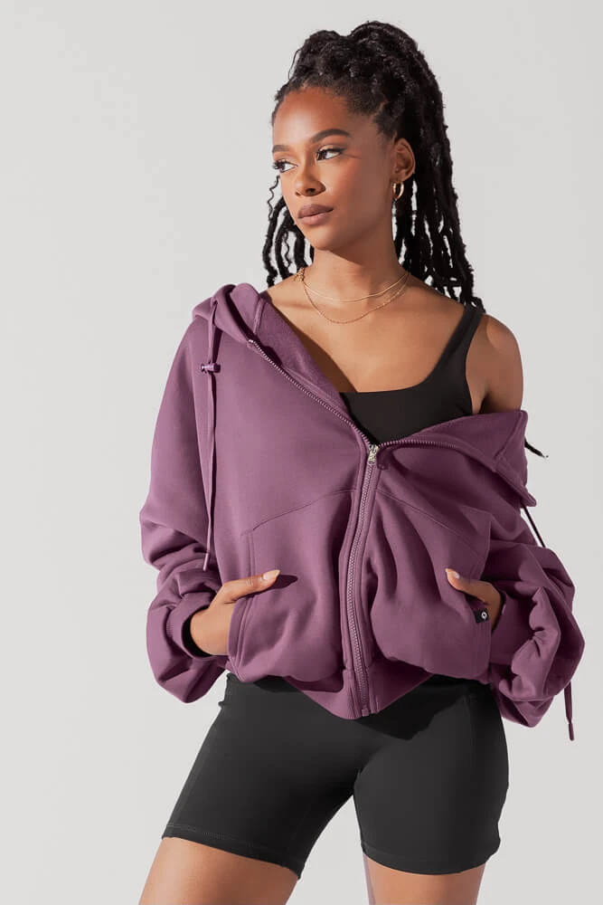 Zip Cloud Hoodie - Deep Plum - Image 6