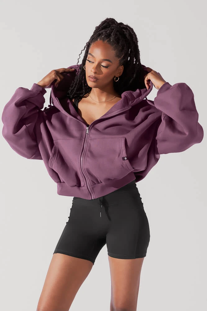 Zip Cloud Hoodie - Deep Plum - Image 8